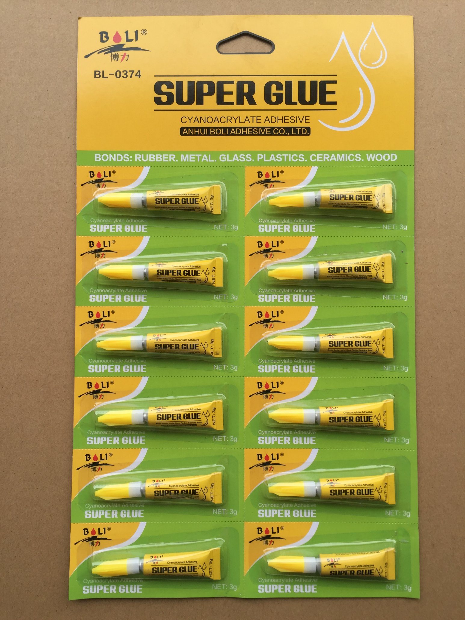 China Popular Factory Price 3G*12PCS Super Glue